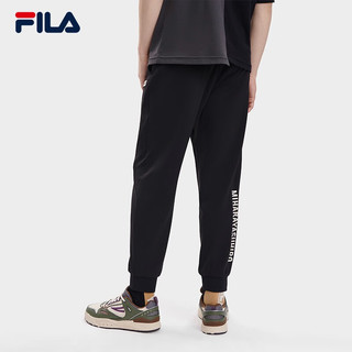 斐乐（FILA） x MIHARA男子针织长裤时尚宽松收口运动裤 正黑色-BK 185/92A/XXL