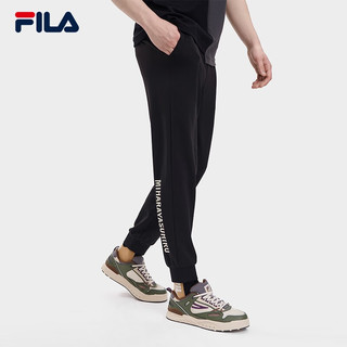 斐乐（FILA） x MIHARA男子针织长裤时尚宽松收口运动裤 正黑色-BK 185/92A/XXL