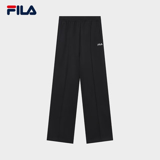 斐乐（FILA） 女子针织长裤时尚简约宽松阔腿裤运动裤 正黑色-BK 170/70A/L