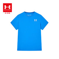 安德玛（UNDERARMOUR）童装运动儿童速干T恤透气舒适男童休闲女童运动速干训练衣 蓝色 130cm