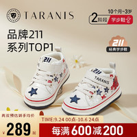 泰兰尼斯211秋季学步鞋男女宝宝童鞋软底婴儿机能鞋 白/红/蓝 20码