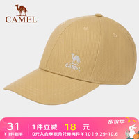 CAMEL 骆驼 鸭舌帽软顶防晒帽子潮简约运动户外休闲棒球帽纯色夏季棒球帽 133SARC004，卡其色