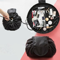 领奔 便携大容量化妆包防水旅行收纳袋抽绳束口袋多功能简约懒人化妆包
