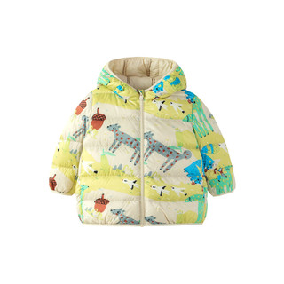                                                                                迷你巴拉巴拉男童女童羽绒服宝宝冬季保暖舒适连帽外套 黄色调00333 150cm