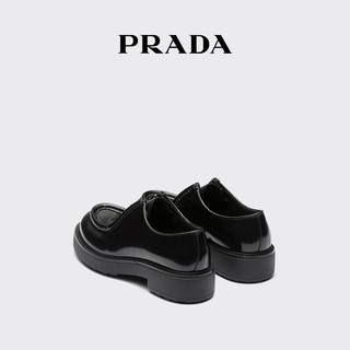 PRADA/普拉达男士哑光皮革系带鞋子乐福鞋 黑色 8