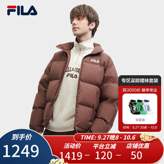 FILA斐乐款羽绒服男女装立领宽松保暖加厚外套 猪肝卡-DK 190/112B/XXXXL