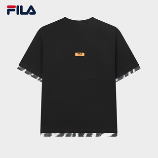 斐乐（FILA）  X MAGIC STICK男子针织短袖衫时尚纯棉T恤 正黑色-BK 170/92A/M
