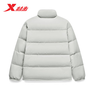 XTEP 特步 羽绒服棉服冬季轻薄877427190131 奶灰色 XL