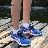 亚瑟士（asics）羽毛球鞋男女款排球鞋气排球鞋GEL-ROCKET10超轻 1072A056-402白深蓝 脚宽胖请拍 36 225MM