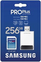 SAMSUNG 三星 PRO Plus 全尺寸 256GB SDXC 存储卡 + 读卡器