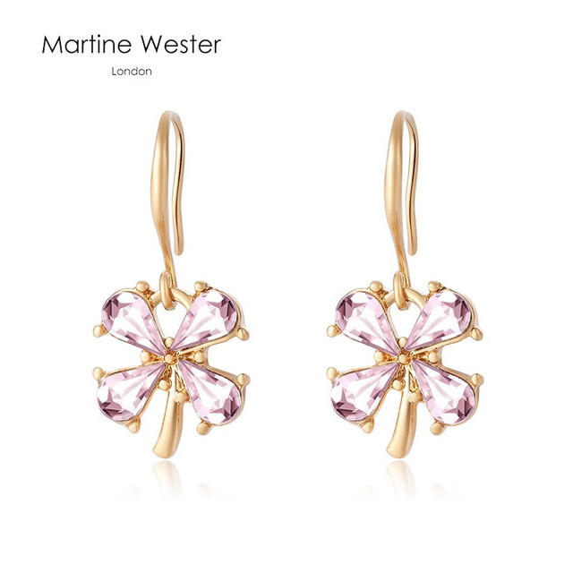 Martine Wester 瑪汀薇思 MW18-030VR 复古四叶草耳环 粉色
