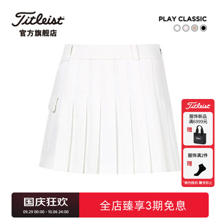 Titleist泰特利斯高尔夫服装女士短裙PLAY-CLASSIC女装高弹百褶裙裤 象牙白 XS