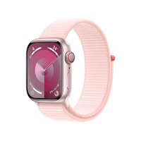 Apple Watch Series 9 智能手表蜂窝款41毫米粉色铝金属表壳亮粉色回环式运动表带 MRJR3CH/A