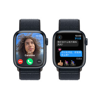 Apple Watch Series 9 智能手表GPS款41毫米午夜色铝金属表壳 午夜色回环式运动表带 MR8Y3CH/A