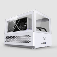 PASTUREMAN 放牧者 魔镜 电脑主机箱 玻璃侧透下显卡竖插支持M-ATX主板40系长显卡 魔镜 白色机箱