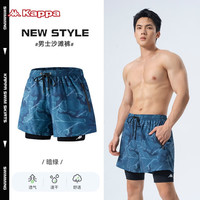 卡帕男士泳裤2023防尴尬大码五分泳裤专业速干大码游泳装备 暗绿183 XL身高175-185CM体重65-75KG