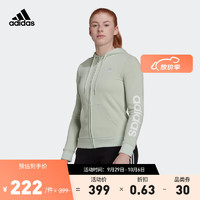 adidas阿迪达斯轻运动女装连帽夹克外套HK9662 亚麻绿/白色 A/L