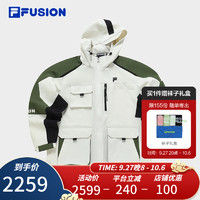 FILA FUSION斐乐潮牌羽绒服两件套男宽松工装风上衣 浅雾灰-GY 170/92A/M