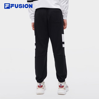 斐乐（FILA） FUSION潮牌男子针织长裤宽松收口运动休闲裤 正黑色-BK 170/80A/M