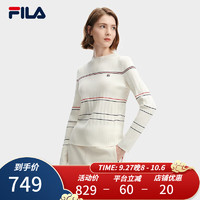 FILA 斐乐女士织衫休闲小高领毛衣 蒸汽白-IV 155/76A/XS