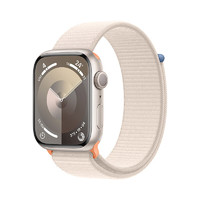 Apple Watch Series 9 智能手表GPS款45毫米星光色铝金属表壳 星光色回环式运动表带 MR983CH/A