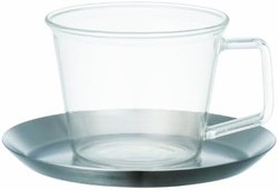 KINTO Cast系列 玻璃咖啡杯 带陶瓷托盘 220ml