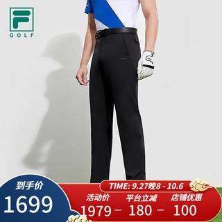 斐乐（FILA） GOLF x McLAREN 迈凯伦联名系列男子梭织长裤秋季高尔夫 深黑-BK 170/80A/M