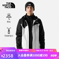 北面（The North Face）三合一冲锋衣男款棉内胆户外运动防水保暖外套88RM FN4/白色 3XL/190