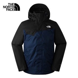 北面（The North Face）三合一冲锋衣男款棉内胆户外运动防水保暖外套88RM 8K2/藏青色 3XL/190