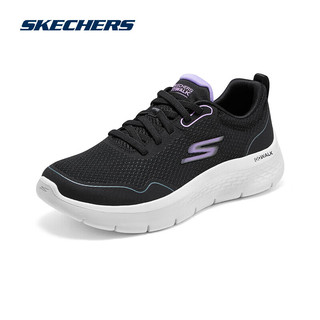 斯凯奇Skechers女鞋网面休闲运动跑步鞋124977 黑色/薰衣草色193 35.5
