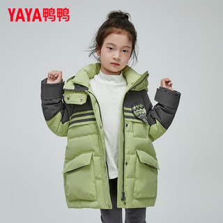 鸭鸭（YAYA）儿童羽绒服女童加厚亲子装新短款时尚连帽冬季中大童装外套XH 白色 120cm