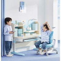 Totguard 护童 儿童学习桌椅套装 好奇星120cm+扶手椅 蓝