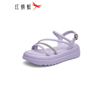红蜻蜓 厚底拖鞋23年夏外穿增高显瘦凉鞋一字带女拖鞋 WCK23031紫色39
