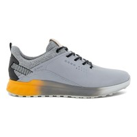 ecco 爱步 男鞋 S-THREE SPIKELESS GOLF系列 GORE-TEX防水 舒适稳定 运动休闲高尔夫鞋男 银灰色 40码