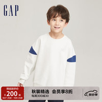 Gap 盖璞 男童秋季2023空气三明治宽松卫衣785324儿童装运动上衣 白色 120cm(S)