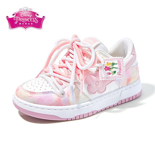 迪士尼（DISNEY）童鞋春秋女童公主AJ板鞋儿童魔术贴运动鞋 DP22208 粉色 32码
