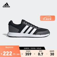 adidas 阿迪达斯 RUN50S休闲简约舒适复古跑步鞋男女阿迪达斯官方轻运动 黑色/灰色/白色 37