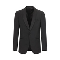 男士商务通勤百搭垫肩纯羊毛休闲西服 54 黑色