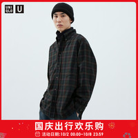 UNIQLO 优衣库 合作款UNIQLO U 23秋冬男装斜纹宽松格子衬衫(长袖)465732