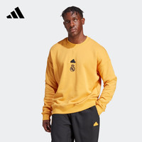 adidas阿迪达斯男装皇马足球休闲文化运动圆领套头卫衣HY0631 黄 A/4XL