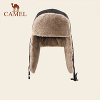CAMEL 骆驼 户外帽子男女滑雪帽护耳防风雷锋帽冬季棉帽保暖加厚防寒骑车 133CB00010，黑色