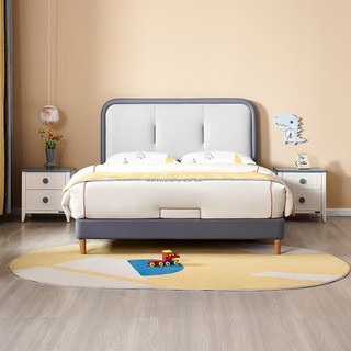 全友（QUANU）家居儿童床现代简约青少床儿童房童趣实木床脚硅胶皮床105290 A皮床单床(1.2米)