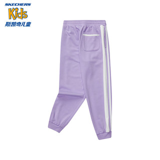 Skechers斯凯奇儿童立领外套长裤套装秋季舒适长袖开衫L323K022 紫玫瑰色/01NE 150cm