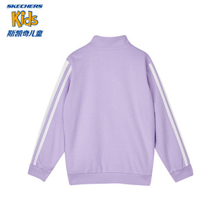 Skechers斯凯奇儿童立领外套长裤套装秋季舒适长袖开衫L323K022 紫玫瑰色/01NE 150cm