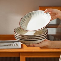 摩登主妇 日式盘子菜盘家用2023新款陶瓷深餐盘高级感轻奢碗盘碟子