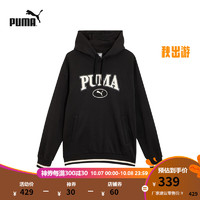 彪马（PUMA） 男子运动休闲加绒连帽卫衣 SQUAD HOODIE 678401 黑色-雪白色-51 M(175/96A)