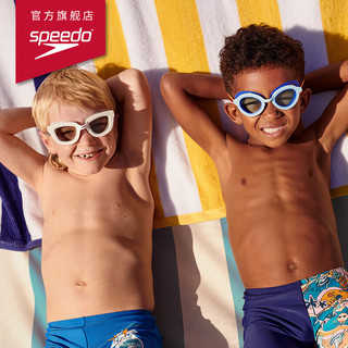 速比涛（Speedo）Sunny G系列3-6岁儿童防雾防晒两用太阳镜时尚大框泳镜 白色/灰色