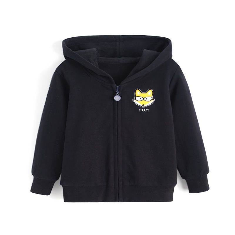 优贝宜 童装女童外套男童春秋季宝宝拉链衫上衣儿童连帽衣服春装