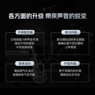 TRN BA16 十六单元动铁有线可调音耳机 六种可调声音适用于游戏运动场景 可更换线和音频插头 标配