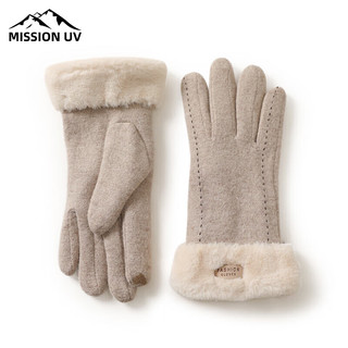 MISSION UV 羊毛保暖手套女秋冬季女士加绒手套
